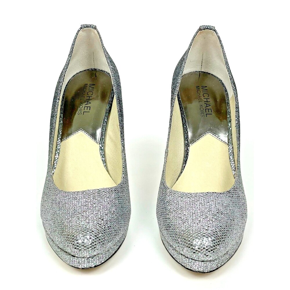 MICHAEL KORS Georgia Ombre Silver Gray Glitter High Heels Pumps Women's Size 7.5 - Picture 3 of 9
